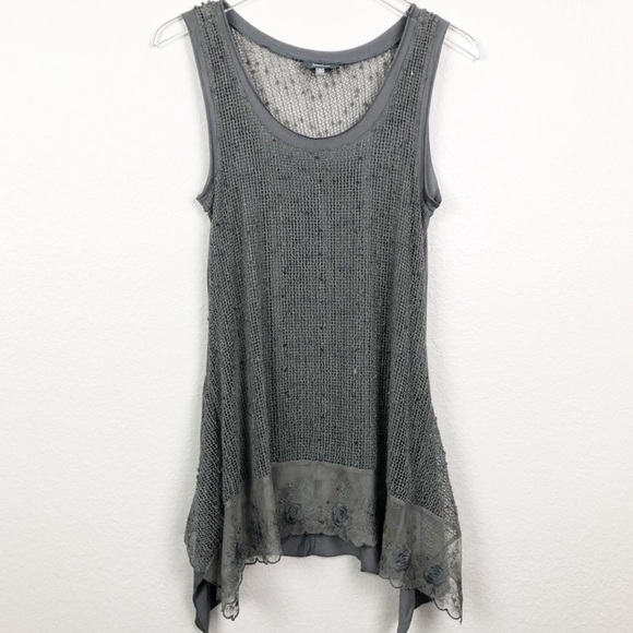 Neiman Marcus Open Knit w/ Sequins Tunic Size S - Picture 1 of 7